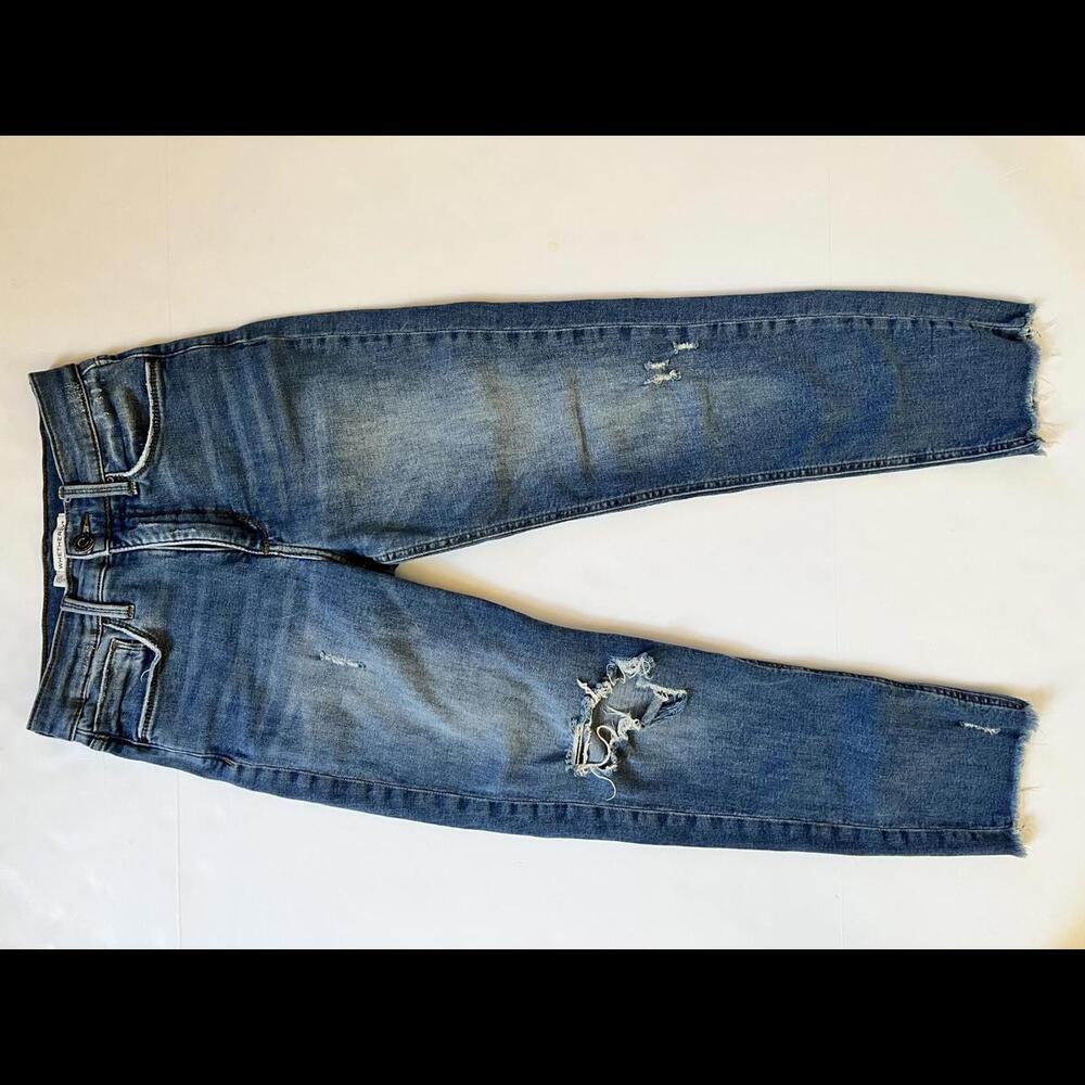 Whetherly Pierce High Waisted Distressed Straight Leg Jean Size 25